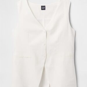 GAP Linen-Blend Longline Vest